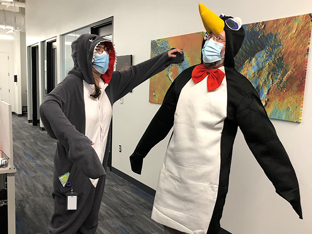 Redona team members in Halloween costumes