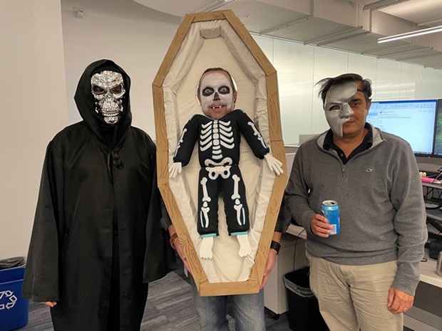 Redona team members in Halloween costumes
